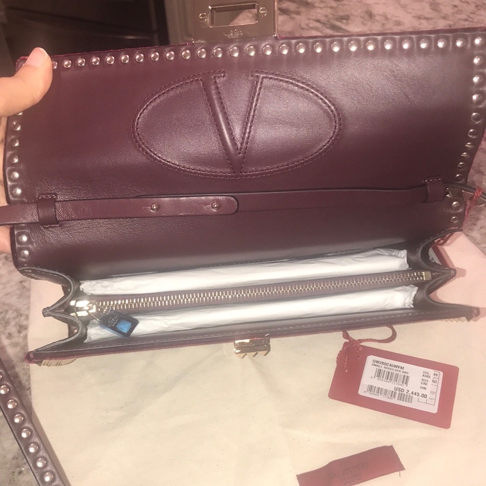 😍 VALENTINO GARAVANI Rockstud No Limit Velvet Bag - Picture 2 of 7